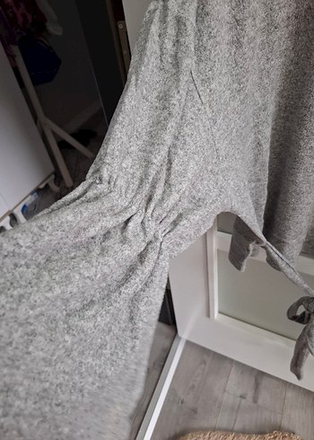 Diğer Gri Örgü Kadın Triko Bluz