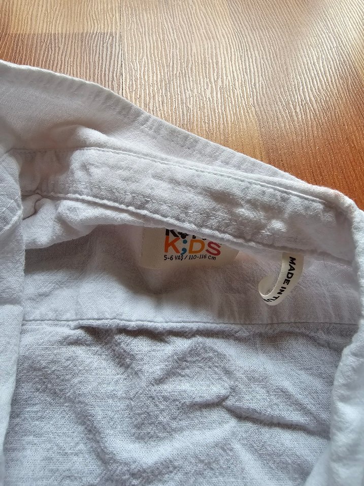 Erkek Keten Kısa Kollu Düğmeli Gömlek - Görsel 2