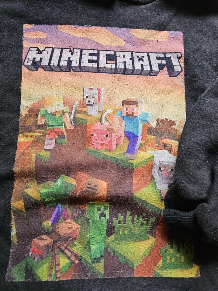 Minecraft Baskılı Siyah Erkek Sweatshirt - Görsel 2
