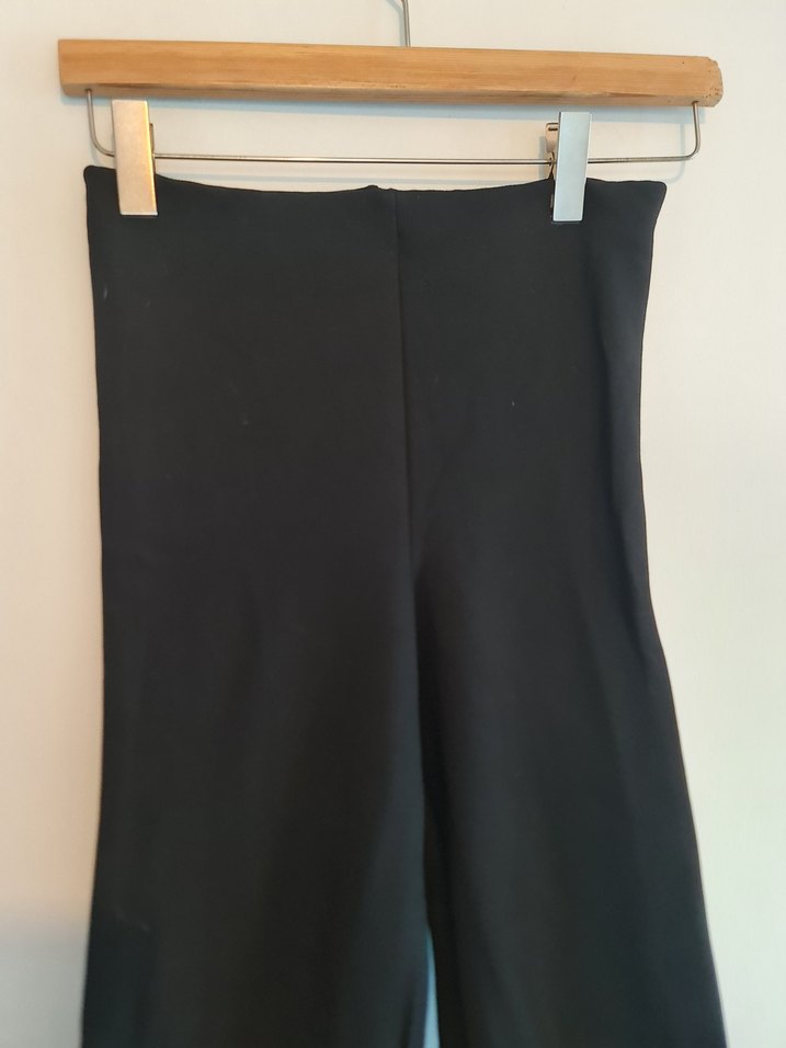 Siyah Kadın İspanyol Paça Pantolon - Görsel 2