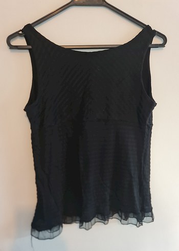 Siyah V Yakalı Düğmeli Kolsuz Bluz - Görsel 7