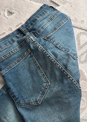 36 Beden Kadın Mavi Dar Kesim Midi Boy Kot Pantolon