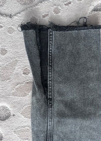 34 Beden Gri Tie-Dye Kadın Denim Pantolon