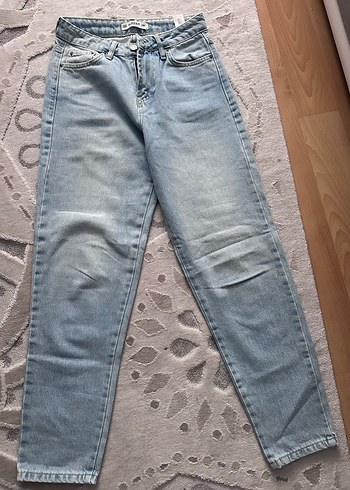 Rahat Kesim Mavi Midi Kadın Kot Pantolon