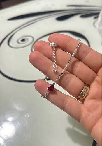 Beden Pandora kırmızı kalp su yolu bileklik