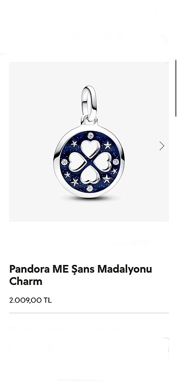 Pandora me şans madalyon charm