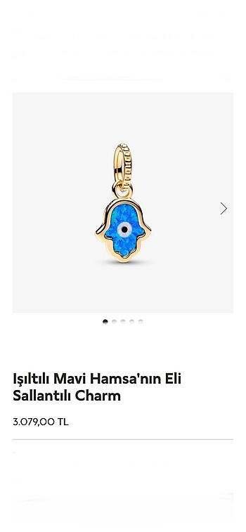 Işıltılı mavi hamsanın eli charm