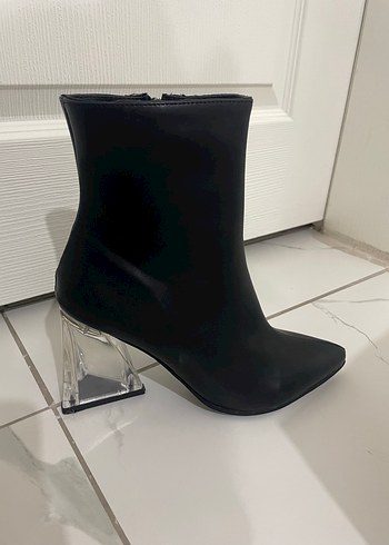 38 Beden siyah Renk Siyah Deri Stiletto Topuklu Kadın Bot