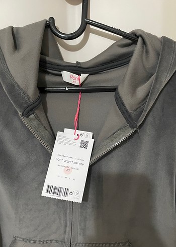 Kadın Gri Fermuarlı Sweatshirt - Görsel 3