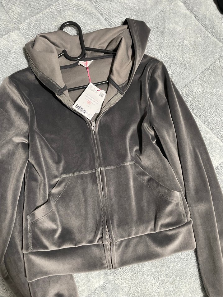 Kadın Gri Fermuarlı Sweatshirt - Görsel 5