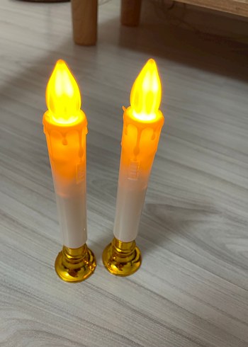 Renkli LED Mumlu Beyaz Mum Seti - Görsel 2