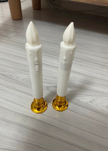 Renkli LED Mumlu Beyaz Mum Seti - Görsel 3