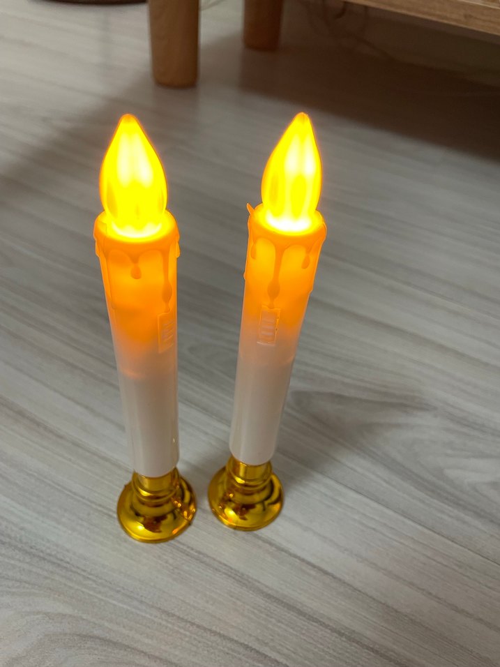 Renkli LED Mumlu Beyaz Mum Seti - Görsel 2