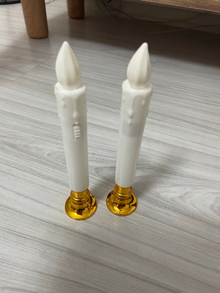 Renkli LED Mumlu Beyaz Mum Seti - Görsel 3