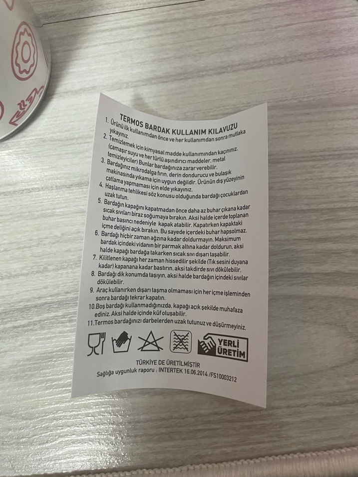 Krispy Kreme Desenli Renkli Termos Bardak - Görsel 5