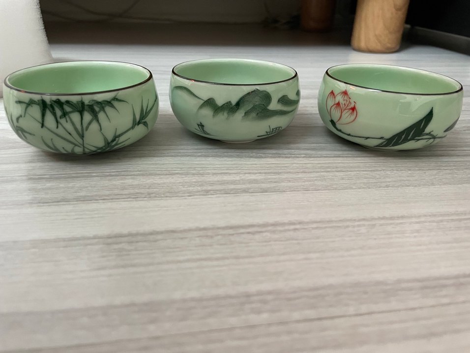 Yeşil Seramik Çin Çay Kase Seti - Görsel 2