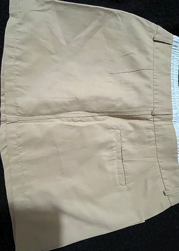 Şort Detaylı Bej Mini  Kadın Etek - Görsel 5