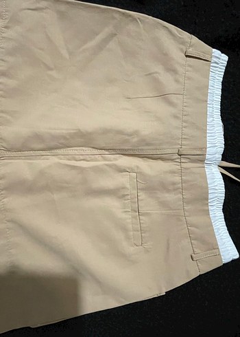 Şort Detaylı Bej Mini  Kadın Etek - Görsel 4