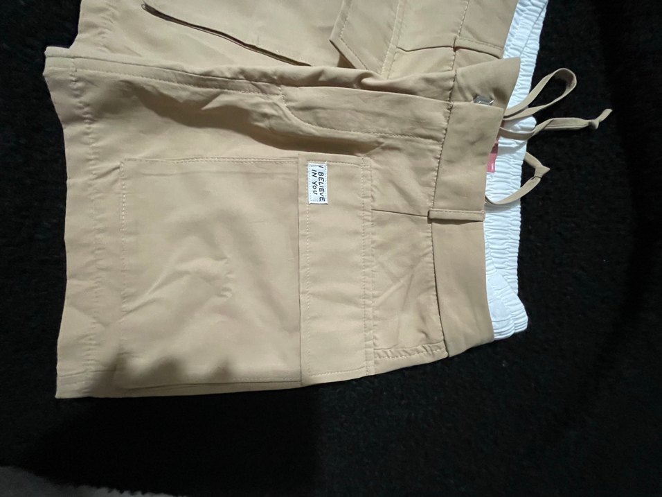 Şort Detaylı Bej Mini  Kadın Etek - Görsel 3