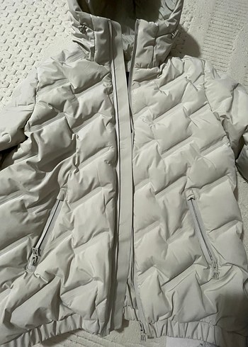 Gri Kadın  Kışlık Mont - Görsel 4