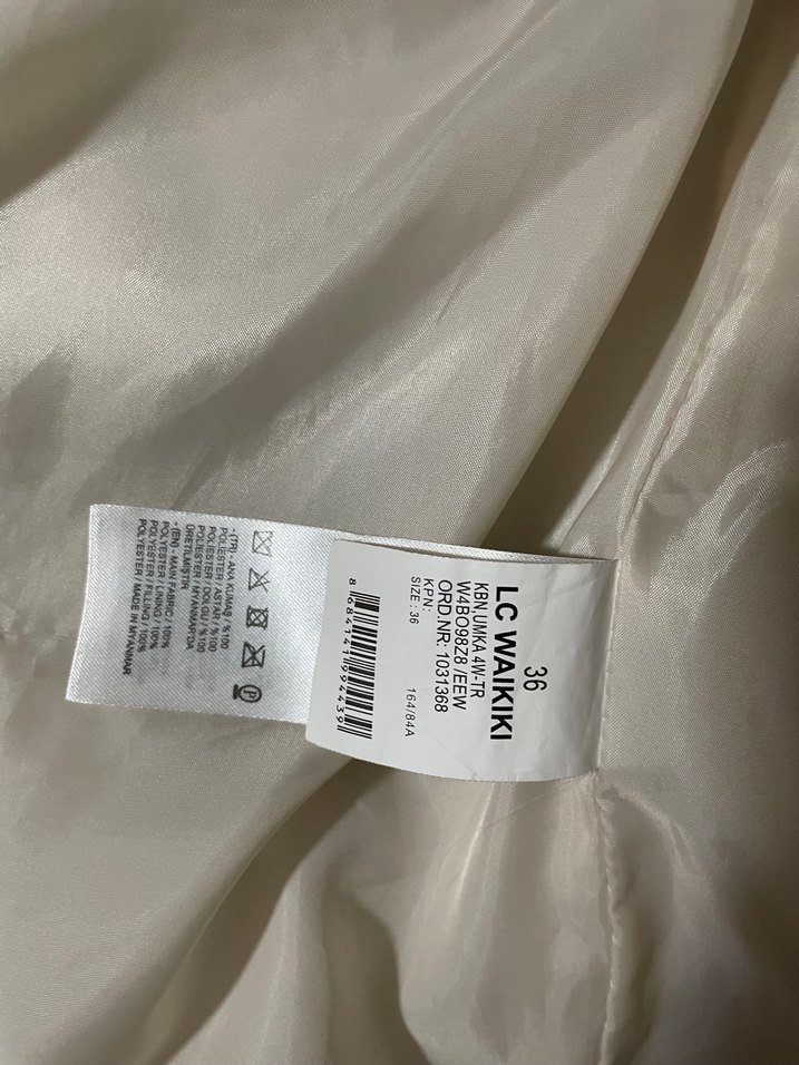 Bej  Tüylü Kadın Midi Mont - Görsel 3