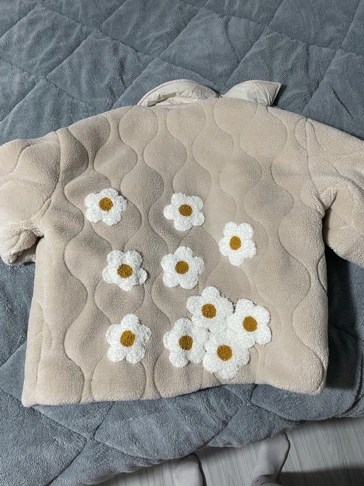 Bej  Tüylü Kadın Midi Mont - Görsel 2