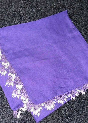 Mor Dantelli Kadın eşarp - Görsel 2