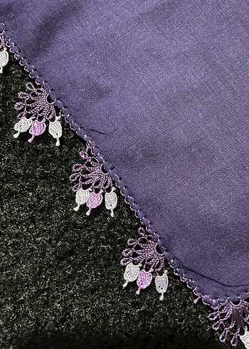 Mor Dantelli Kadın eşarp - Görsel 6