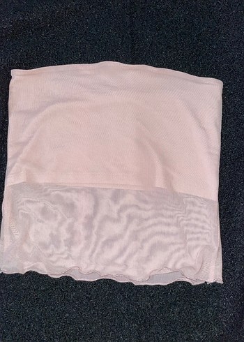 Pembe tül straplez üst - Görsel 3