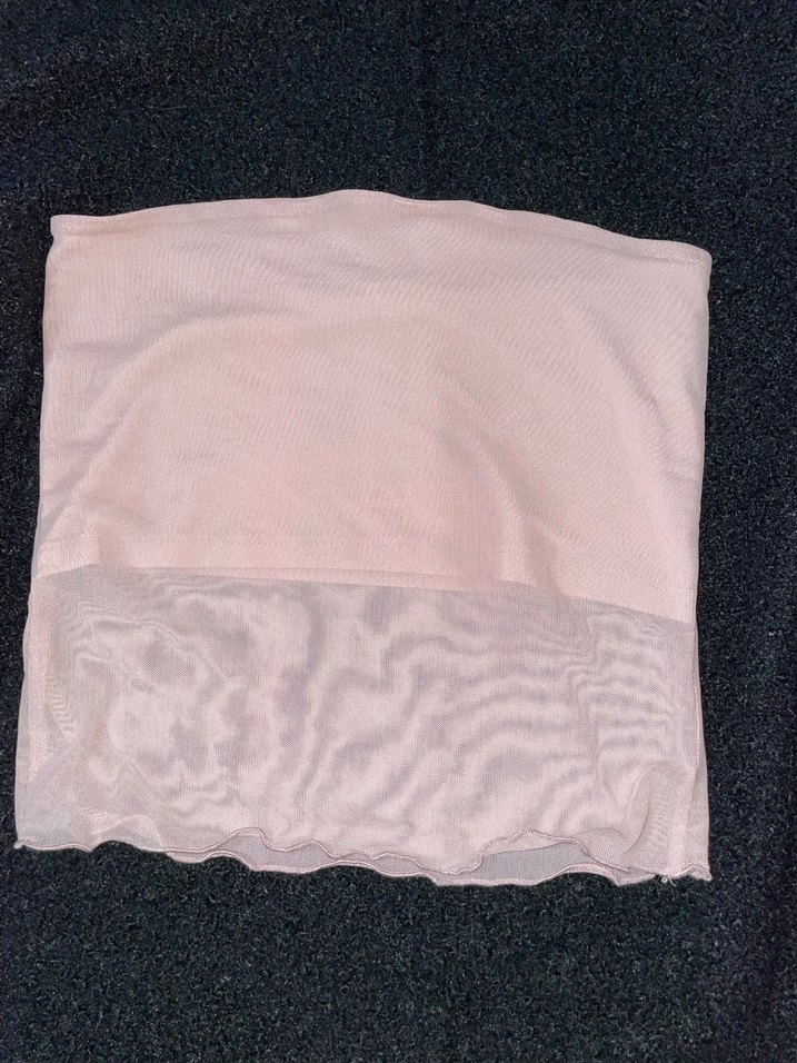 Pembe tül straplez üst - Görsel 3