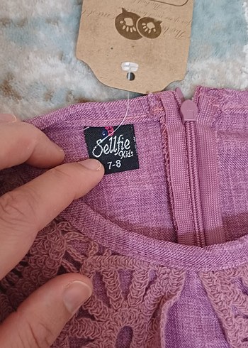 6 Yaş Beden Kız Çocuk Pembe Bohem Dantel Elbise