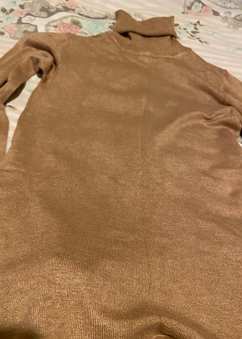 s Beden camel Renk Bej Boğazlı Kadın Kazağı