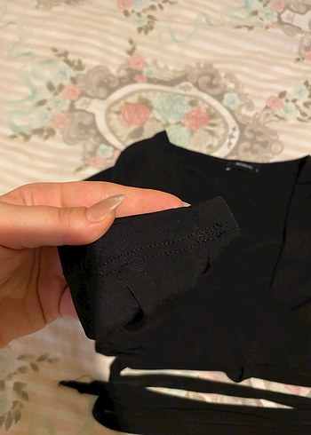 Trendyol & Milla Trendyol Siyah Midi belden bağlamalı bluz