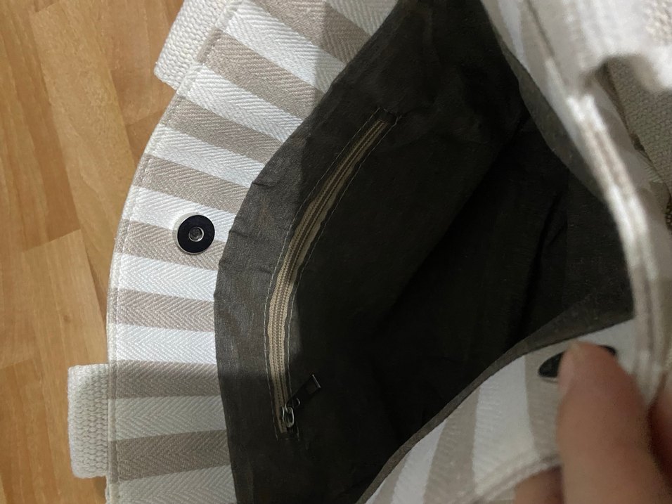 Bej Çizgili Kadın Omuz Çantası - Görsel 3