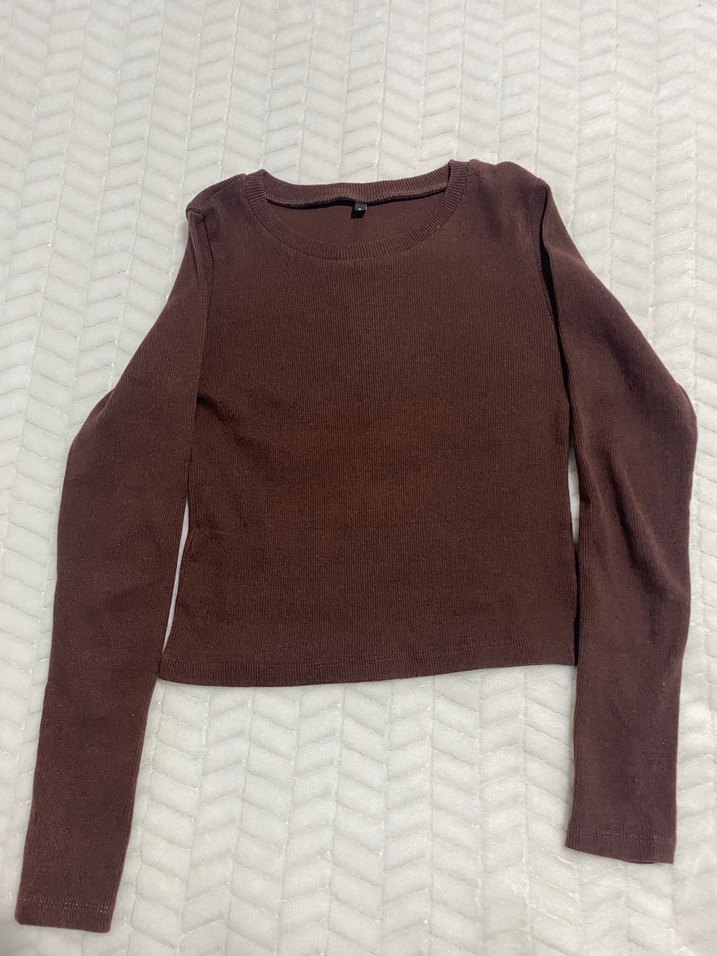 Kahverengi Yüksek Yakalı Kadın Triko - Görsel 2