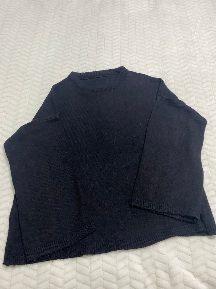 Siyah triko kazak - Görsel 3