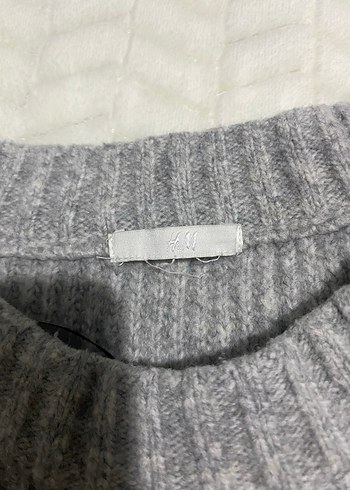 Gri Yüksek Yakalı Örgü Kadın Kazak - Görsel 6