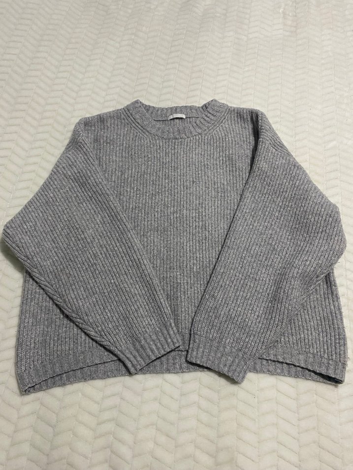 Gri Yüksek Yakalı Örgü Kadın Kazak - Görsel 5