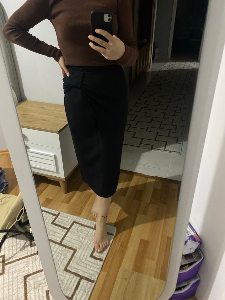 Diz Altı Kadın Kalem Etek - Görsel 3