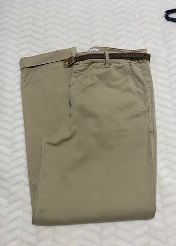 Bej Kadın Boyfriend Pantolon, Rahat Kesim - Görsel 5