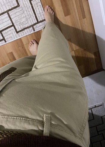 Bej Kadın Boyfriend Pantolon, Rahat Kesim - Görsel 4