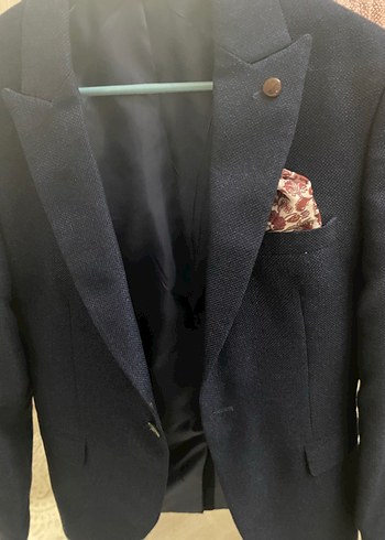 48 Beden lacivert Renk Düğmeli Lacivert Erkek Blazer Ceket