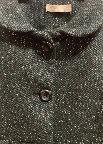 Kaban Koton Düğmeli Koyu Yeşil Midi Yün Kabanı - Görsel 3