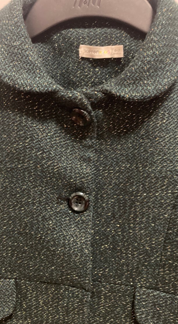 Kaban Koton Düğmeli Koyu Yeşil Midi Yün Kabanı - Görsel 3