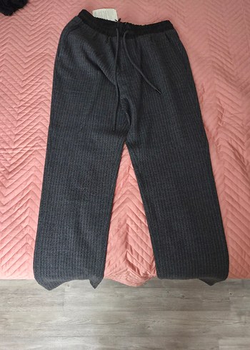 Beymen Club Gri Melanj Yunlu Cizgili Spor Pantolon 48 Beden