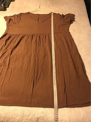 50 Beden kahverengi Renk Büyük beden yazlık elbise