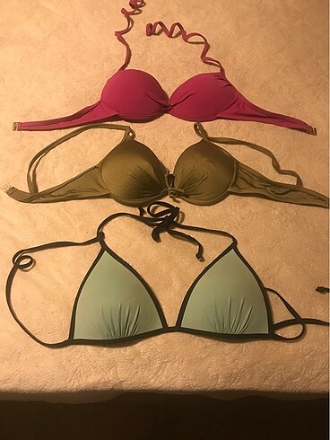 m Beden 3 adet bikini üstü
