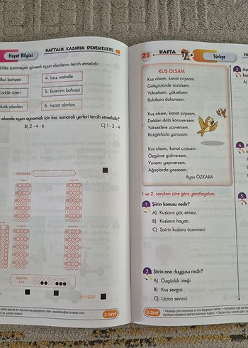Beden Renk 3. Sınıf 36 Haftalık Kazanım Denemeleri Kitabı