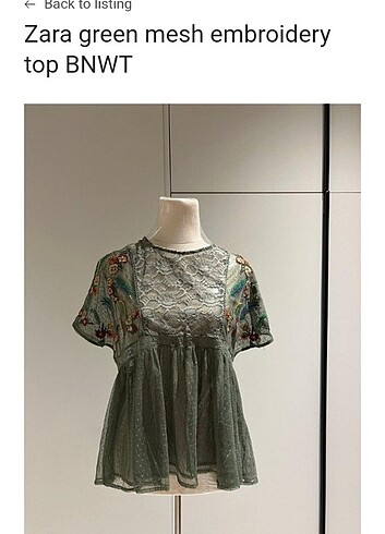 xs Beden Zara tül bluz