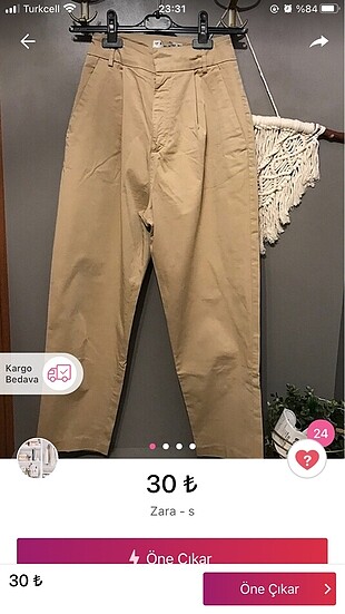 Zara 2 pantolon
